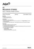 AQA Religious Studies 7061 paper 1 question paper ReligiousStudies AS 17May 2024