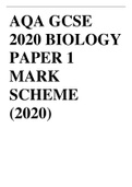 AQA GCSE 2020 BIOLOGY PAPER 1 QUESTION PAPER (2020) - BIO MISC - Stuvia US