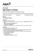 AQA Religious Studies 7062 2E question paper ReligiousStudies A 17June 2024