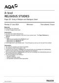 AQA Religious Studies 7062 2D question paper ReligiousStudies A 17June 2024