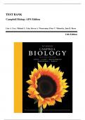 Complete Test Bank Campbell Biology 11th edition Questions & Answers with rationales (Chapter 1-56)