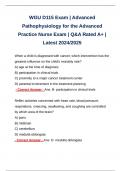 WGU D115 Exam | Advanced Pathophysiology for the Advanced Practice Nurse Exam | Q&A Rated A+ | Latest 2024/2025 