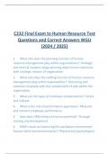 C232 Final Exam to Human Resource Test Questions and Correct Answers WGU (2024 / 2025)