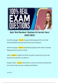 Epic Test Review/ Quizzes & Correct Ans/ 2024-2025.