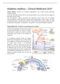 Volledige samenvatting  Clinical Medicine H27 Diabetes Mellitus Thema 2 Geneeskunde jaar 1