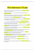 Fire Instructor I Exam