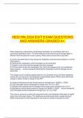   HESI RN 2024 EXIT EXAM QUESTIONS AND ANSWERS GRADED A+.