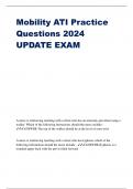 Mobility ATI Practice Questions 2024 UPDATE EXAM