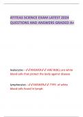 ATITEAS SCIENCE EXAM LATEST 2024 QUESTIONS AND ANSWERS GRADED A+