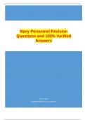 Navy Personnel Revision Questions and 100% Verified Answers