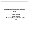 Voorbereidingsverplichting ADVA college 7 - Artikel DeZoort en Peecher met koppeling naar Standaarden  200, 240 en 320. ZONDER casusuitwerking