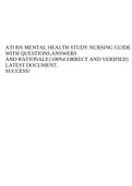 ATI RN MENTAL HEALTH STUDY NURSING GUIDE WITH QUESTIONS,ANSWERS AND RATIONALE{100%CORRECT AND VERIFIED} LATEST DOCUMENT.