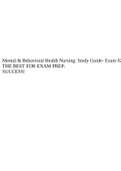 NUR 2459 / NUR2459 Mental & Behavioral Health Nursing: Study Guide- Exam 02 Rasmussen Collage.