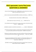 NAUI openwater course final exam QUESTIONS & ANSWERS!!