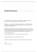 BLAW Final Exam Questions and Answers