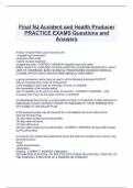 Final NJ Accident and Health Producer PRACTICE EXAMS Questions and Answers