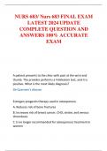 NURS 683 Nurs 683 FINAL EXAM LATEST 2024 UPDATE COMPLETE QUESTION AND ANSWERS 100% ACCURATE EXAM