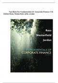   Test Bank For Fundamentals Of  Corporate Finance( 11th Edition) Ross, Westerfield, Jaffe, Jordan|| ANSWER KEY| NEWEST VERSION 2024