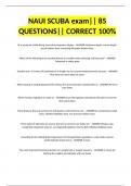 NAUI SCUBA exam|| 85 QUESTIONS|| CORRECT 100%