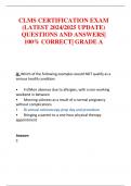 CLMS CERTIFICATION EXAM (LATEST 2024/2025 UPDATE) QUESTIONS AND ANSWERS 100% CORRECT GRADE A