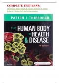  COMPLETE TEST BANK: The Human Body in Health & Disease - Softcover 7th Edition by Kevin T. Patton PhD (Author) latest update.