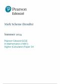 2024 EDEXCEL GCSE MATHEMATICS HIGHER PAPER 3 CALCULATOR MARK SCHEME