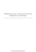 hrm2605_study_notes_summary_human_resource_management_for_line_managers