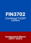 FIN3702 - Assignment Tut201 feedback (Questions & Answers) (2017-2021)