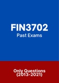 FIN3702 - Exam Question PACK (2013-2021)