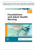 FOUNDATIONS AND ADULT HEALTH NURSING 9TH EDITION COOPER GOSNELL TEST BANK /COMPLETE GUIDE 2024-2025