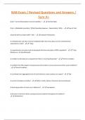 NAB Exam / Revised Questions and Answers / Sure A+(Cash + Current Receivables) / Current Liabilities = - Acid Test Ratio (Cash + Marketable Securities) / ((Total Operating Expenses - Depreciation) / 365) = - Days of Cash (required staff / provided staff) 