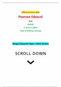 Official Summer 2024 Pearson Edexcel GCSE 1BS0/02 In Business (1BS0) Paper 02 Building a business Merged Question Paper + Mark Scheme