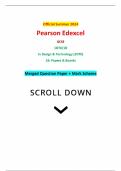 Official Summer 2024 Pearson Edexcel GCSE 1DT0/1B In Design & Technology (1DT0) 1B: Papers & Boards Merged Question Paper + Mark Scheme