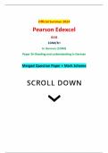 Official Summer 2024 Pearson Edexcel GCSE 1GN0/3H In German (1GN0) Paper 3H Reading and understanding in German Merged Question Paper + Mark Scheme