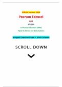 Official Summer 2024 Pearson Edexcel GCSE 1PE0/01 In Physical Education (1PE0) Paper 01 Fitness and Body Systems Merged Question Paper + Mark Scheme