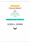 Official Summer 2024 Pearson Edexcel GCSE 1RA0/1C In Religious Studies A Paper 1 Study of Religion 1C Islam Merged Question Paper + Mark Scheme