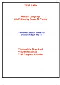 Test Bank for Medical Language, 6th Edition by Turley (All Chapters included)