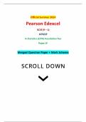 Official Summer 2024 Pearson Edexcel GCSE (9 – 1) 1ST0/2F In Statistics (1ST0) Foundation Tier Paper 2F Merged Question Paper + Mark Scheme