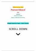 Official Summer 2024 Pearson Edexcel GCSE 1AS0/02 Astronomy (1AS0) Paper 2: Telescopic Astronomy Merged Question Paper + Mark Scheme