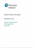 2024 EDEXCEL GCSE TRIPLE SCIENCE HIGHER BIOLOGY PAPER 2 MARK SCHEME