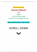 Official Summer 2024 Pearson Edexcel GCSE 1DR0/3B In Drama and Theatre (1DR0) Component 3B – Theatre Makers in Practice Merged Question Paper + Mark Scheme