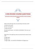 CVRN REVIEW COURSE QUESTIONS WITH GUAANTEED ACCURATE ANSWERS |VERIFIED