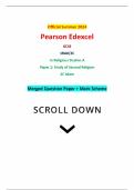 Official Summer 2024 Pearson Edexcel GCSE 1RA0/2C In Religious Studies A Paper 2: Study of Second Religion 2C Islam Merged Question Paper + Mark Scheme