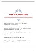 CVRN-BC EXAM 2024/2025 WITH GUARANTEED ACCCURATE ANSWERS |VERIFIED