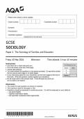 2024 GCSE AQA SOCIOLOGY PAPER 1 & PAPER 2 INCLUDING BOTH MARK SCHEMES