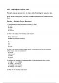 Java Programming Practice Test & Answer Key