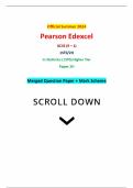 Official Summer 2024 Pearson Edexcel GCSE (9 – 1) 1ST0/2H In Statistics (1ST0) Higher Tier Paper 2H Merged Question Paper + Mark Scheme