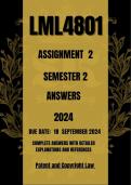 LML4801 Assignment 2 Semester 2 2024 {Due 18 September 2024}