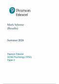 2024 EDEXCEL GCSE PSYCHOLOGY PAPER 2 MARK SCHEME