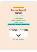 Official summer 2024 Pearson Edexcel 9BI0/03 Advanced Level GCE In Biology B (9BI0) Paper 03: General and Practical Principles in Biology Merged Question Paper + Mark Scheme